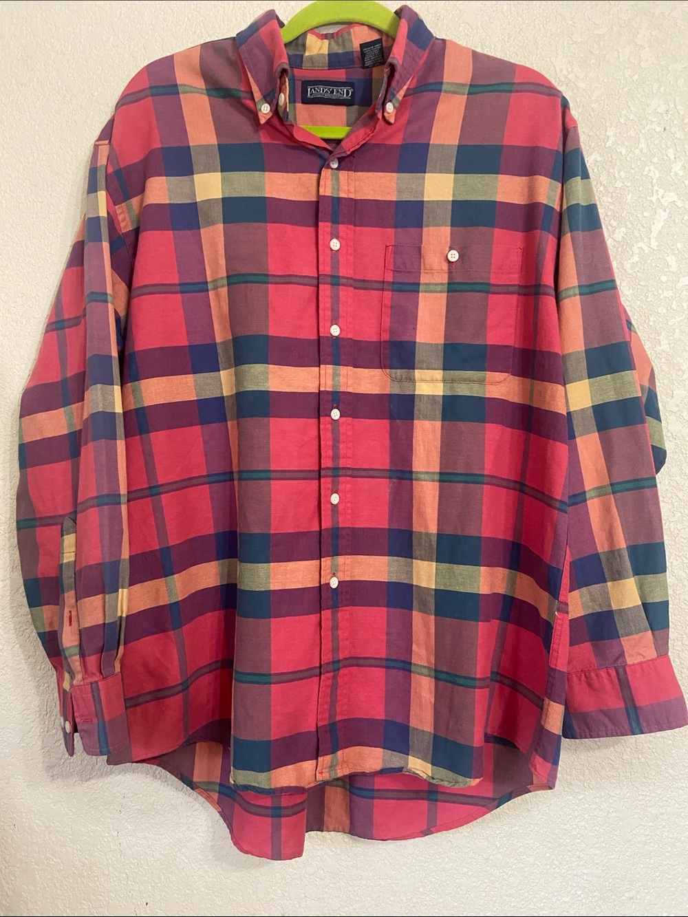 Lands' End Men's Multicolor Plaid Button-Down Shirt